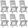 6 db összecsukható tömör akácfa kültéri szék párnákkal