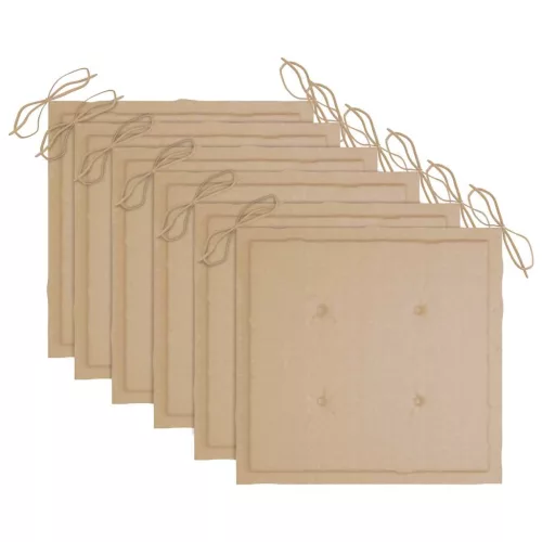  6 db összecsukható tömör akácfa kerti szék párnával