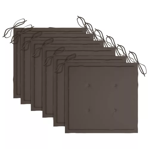  6 db összecsukható tömör akácfa kerti szék párnával