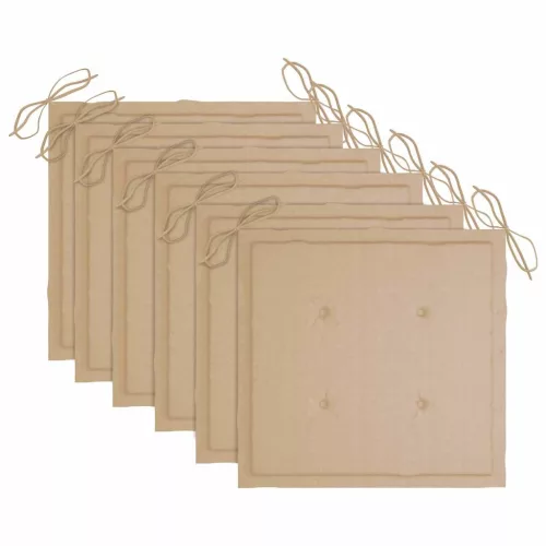  6 db összecsukható tömör akácfa kerti szék párnával