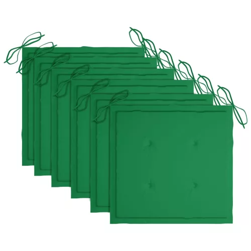  6 db összecsukható tömör akácfa kerti szék párnával