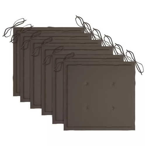  6 db összecsukható tömör akácfa kerti szék párnával