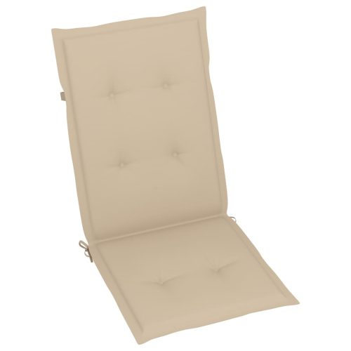  4 db tömör tíkfa kerti szék bézs párnákkal