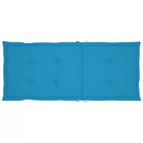  6 db tömör tíkfa kerti szék kék párnával