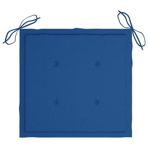  4 db tömör tíkfa kerti szék királykék párnával