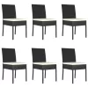  7 részes fekete polyrattan kerti étkezőgarnitúra