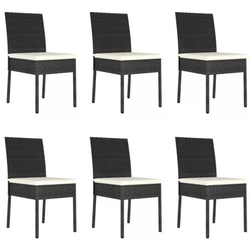  7 részes fekete polyrattan kerti étkezőgarnitúra