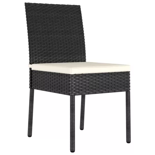  7 részes fekete polyrattan kerti étkezőgarnitúra