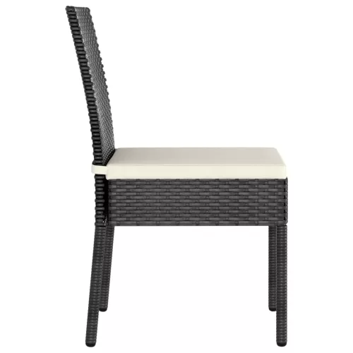  7 részes fekete polyrattan kerti étkezőgarnitúra