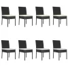  9 részes fekete polyrattan kerti étkezőgarnitúra