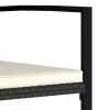  5 részes fekete polyrattan kerti étkezőgarnitúra