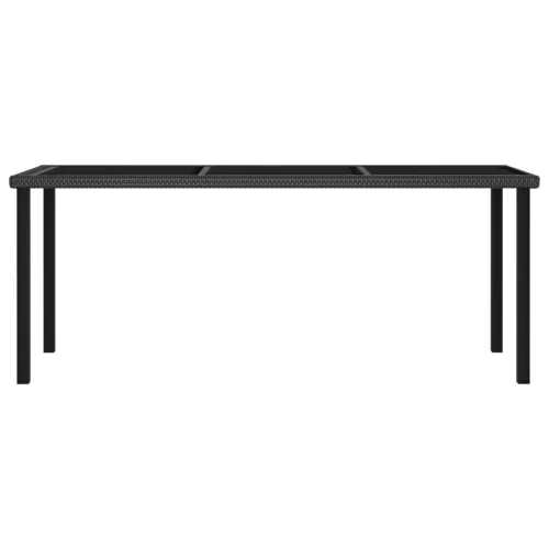 7 részes fekete polyrattan kerti étkezőgarnitúra
