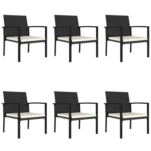  7 részes fekete polyrattan kerti étkezőgarnitúra