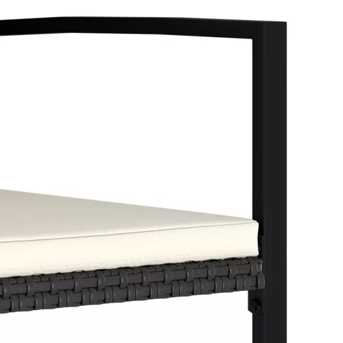  7 részes fekete polyrattan kerti étkezőgarnitúra