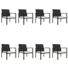  9 részes fekete polyrattan kerti étkezőgarnitúra