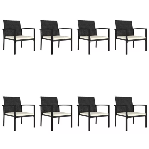  9 részes fekete polyrattan kerti étkezőgarnitúra