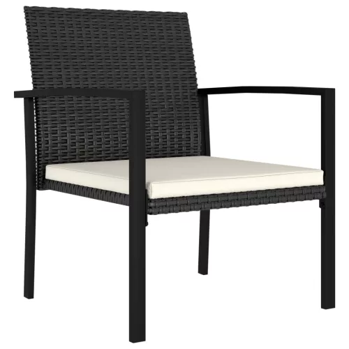  9 részes fekete polyrattan kerti étkezőgarnitúra