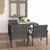  5 részes szürke polyrattan kerti étkezőgarnitúra