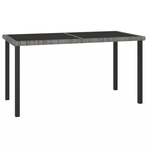  5 részes szürke polyrattan kerti étkezőgarnitúra