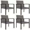  5 részes szürke polyrattan kerti étkezőgarnitúra