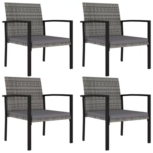  5 részes szürke polyrattan kerti étkezőgarnitúra