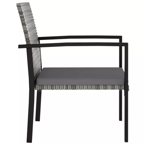  5 részes szürke polyrattan kerti étkezőgarnitúra