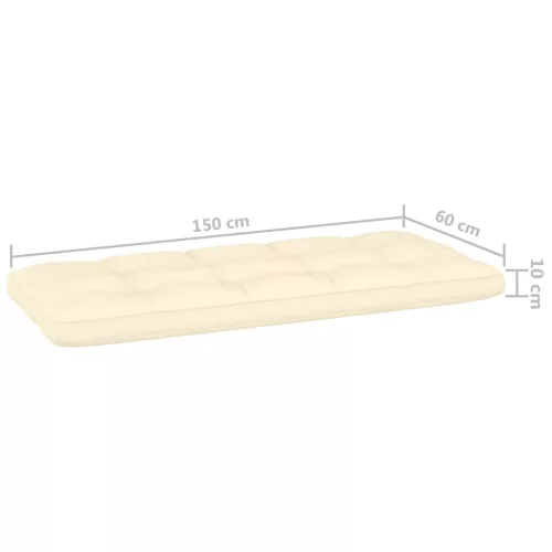  impregnált fenyőfa kerti pad krémstínű párnákkal 179 cm