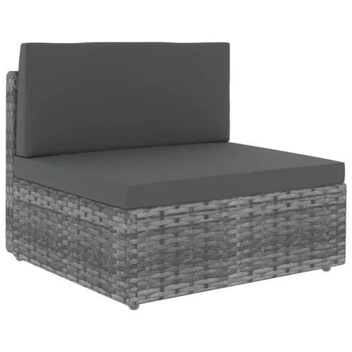  8 részes szürke polyrattan kerti ülőgarnitúra párnákkal
