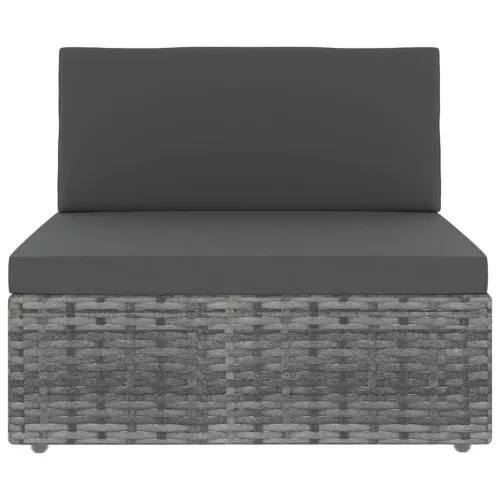  8 részes szürke polyrattan kerti ülőgarnitúra párnákkal