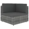  8 részes szürke polyrattan kerti ülőgarnitúra párnákkal