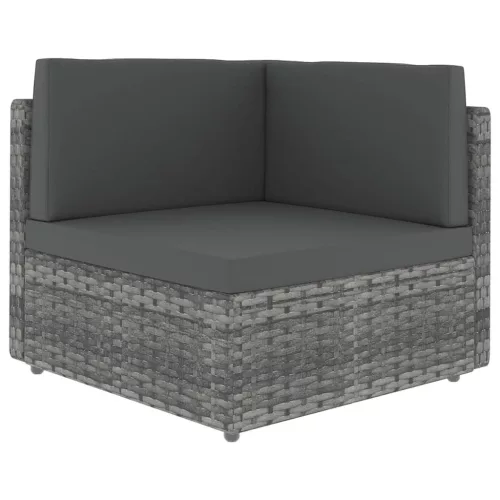  8 részes szürke polyrattan kerti ülőgarnitúra párnákkal