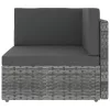  8 részes szürke polyrattan kerti ülőgarnitúra párnákkal
