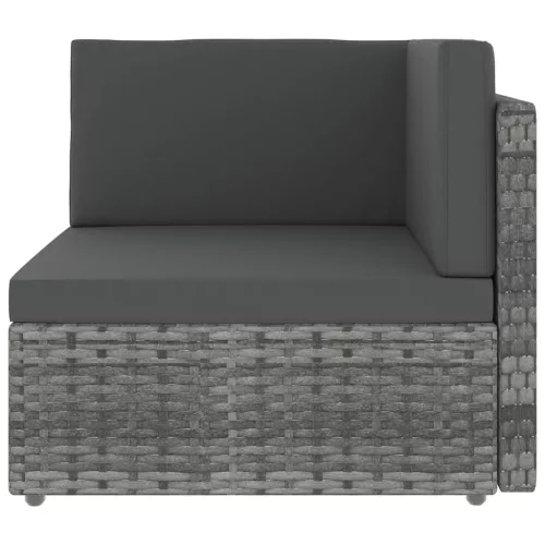  8 részes szürke polyrattan kerti ülőgarnitúra párnákkal