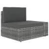  8 részes szürke polyrattan kerti ülőgarnitúra párnákkal