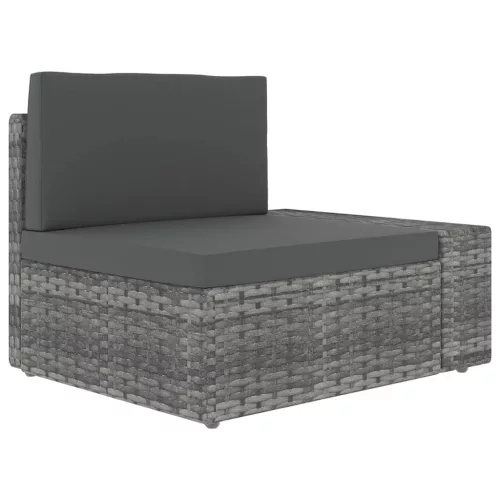  8 részes szürke polyrattan kerti ülőgarnitúra párnákkal