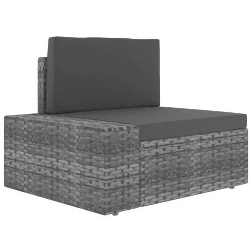  8 részes szürke polyrattan kerti ülőgarnitúra párnákkal