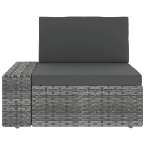  8 részes szürke polyrattan kerti ülőgarnitúra párnákkal