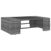  8 részes szürke polyrattan kerti ülőgarnitúra párnákkal