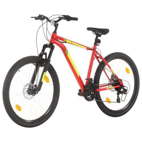  21 sebességes piros mountain bike 27,5 hüvelykes kerékkel 42 cm