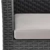  3 részes antracit PP rattan kerti bútorgarnitúra párnákkal