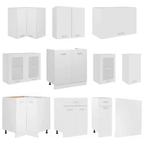  Lyon 11 részes fehér forgácslap konyhai szekrénygarnitúra