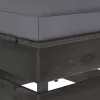  szürke impregnált fa elemes középső kanapé párnákkal