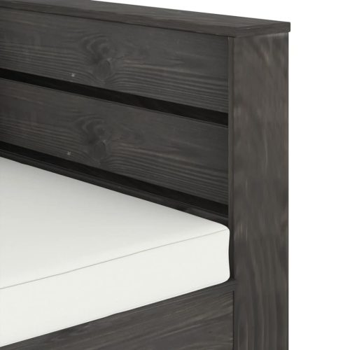  2 részes szürke impregnált fa kerti társalgó párnákkal