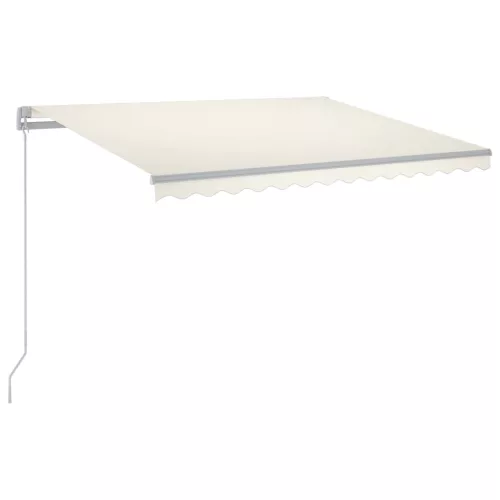  krémszínű kézzel kihúzható LED-es napellenző 300 x 250 cm