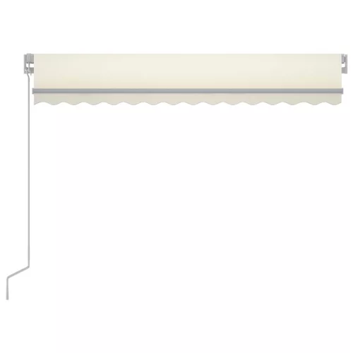  krémszínű kézzel kihúzható LED-es napellenző 300 x 250 cm