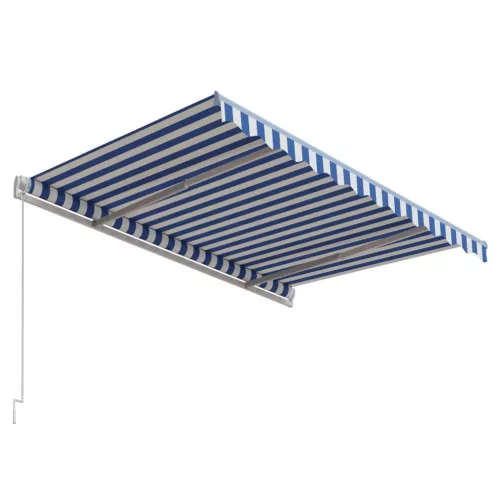  kék és fehér automata napellenző 300 x 250 cm