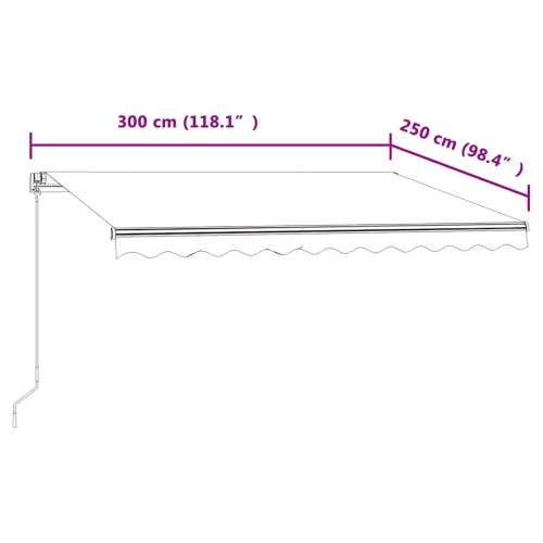  krémszínű automata napellenző 300 x 250 cm