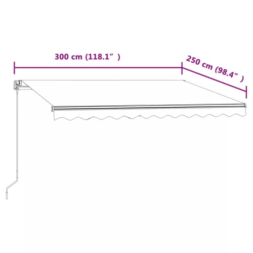  sárga és fehér automata napellenző 300 x 250 cm