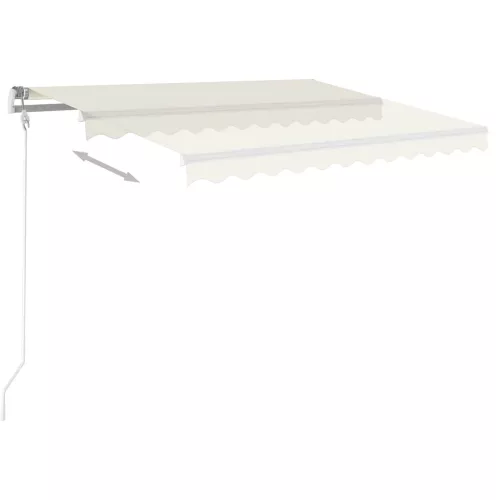  krémszínű automata szélérzékelős és LED-es napellenző 300x250cm