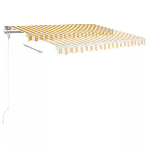  sárga és fehér kézzel kihúzható napellenző 350 x 250 cm